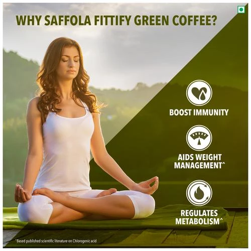 Saffola FITTIFY Gourmet Green Coffee Instant Beverage Mix - Lemongrass Lavender, 15 Sachets Box-10.webp